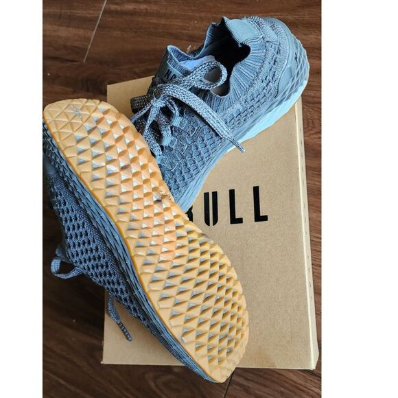 PREOWNED IN BOX - NOBULL Women Size 8 Men 6.5 Wild Aspire Knit Runners GREY/TAN - Picture 3 of 5